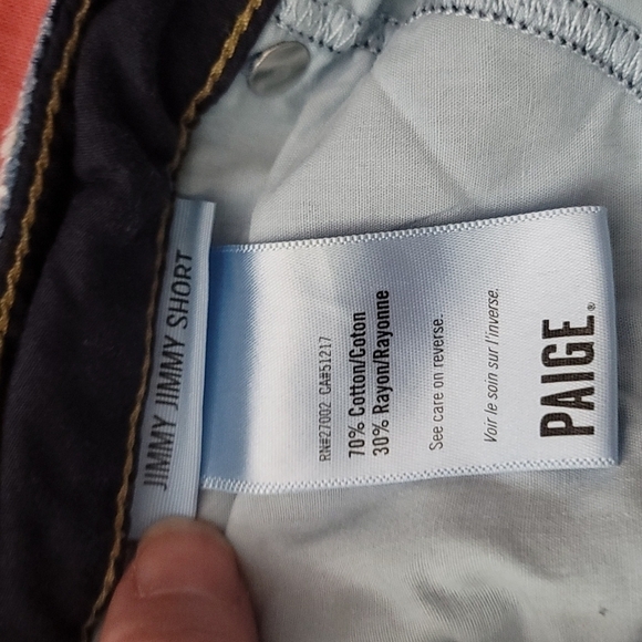 Paige Mid-Rise Cuffed Raw Hem Jimmy Jimmy Jean Shorts - Picture 4 of 6